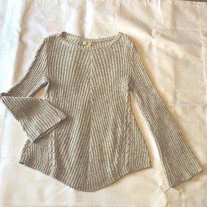 Taupe Ribbed Sweater - medium